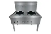 WW-2N Stainless Steel Waterless Nature Gas Double Wok