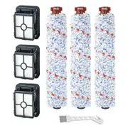 3 Packs Multi-Surface Brush Rolls 1868 + 3 Packs Vacuum Filters 1866 Replacement for Bissell CrossWave Vacuum Cleaner, Compare to Part 1608683& 160-8683, 1608684