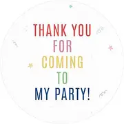 Colorful Thank You Labels Thank You for Coming to My Party Stickers | 2 inch | 60pcs Waterproof Favor Labels for Wedding, Bridal Shower, Baby Shower