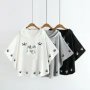 Lady Girl Cloaks Coat Hooded Loose Cotton Japanese Cute Cartoon Embroidery Sweet