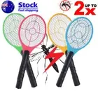 2/1xElectric Bug Zapper Tennis Racket Mosquito Fly Swatter Insect Killer Battery