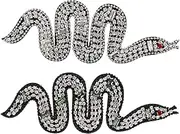 LOLIPPYY 2Pcs Beaded Snake Decorative Patch Handmade Sewing Applique for Clothing Bags Hats Unique Crafting Accessory with Intricate Design Versatile Beaded Patches for DIY Projects