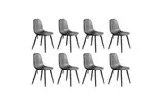 Set of 8 Levede Dining Chairs Kitchen Eames Accent Grey
