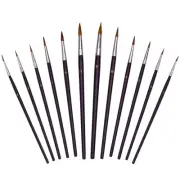 12 Paint Brushes Round Tip Watercolor Acrylic Acetates Ethylene Titanium Dioxide