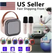 Mini Karaoke Machine for Kids & Adults Portable Speaker - 2 Wireless Mphone PINK
