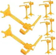 OFFIGAM 10PCS Tower Crane Set Manual Lift Construction Vehicles for Indoor Engaging Engineering Fun Develop Fine Motor Skills Coordination