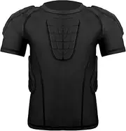 [MK MOSSE KARNE] Kids Boys Padded Compression Shirt Chest Protector for Baseball Paintball Football Rid Protector Heart Guard Protective Shirt