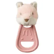Mary Meyer Teething Toys Simply Silicone Teether with Soft Toy, 6-Inches, Fox