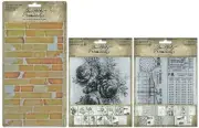Tim Holtz - Archives & Serendipity Collage Papers, Cello Tape Stickers with P...