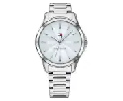 Tommy Hilfiger Luxury Women's 35mm Lori Stainless Steel Casual Watch Silver/Blue