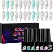 Girls Nail Gel Kit - UV LED Finish Gel For Girls,Lightweight Lasting Long Uv Nail Polish For Travel, Outdoor, Home, Business Trip, School
