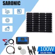 100W 12V Watt Solar Panel Kit Trickle Charger Battery Controller for Car RV Boat