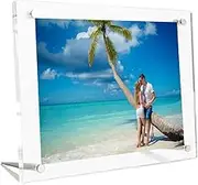 Clear Acrylic Picture Frame Free Standing Paper Poster Frame Transparent Acrylic Sign Holder A4 Size for Display Desktop