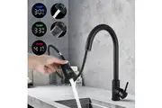ACA Temperature Display Pull Out tap Kitchen Sink Mixer Tap Swivel Spout Laundry Sink Faucets Black