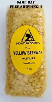 YELLOW BEESWAX BEES WAX ORGANIC PASTILLES BEADS PREMIUM 100% PURE 4 OZ