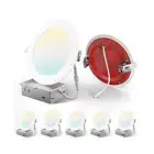 Amico 6 Pack 6 Inch Fire Rated LED Recessed Light with Junction Box, 2 Hour F...