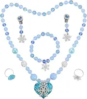 [BESTYASH] 1set Princess Imitation Necklace Bracelet and Earrings Girls Snowflake Theme Jewelry for Boys and Girls Jewelry Parties and Dress-up