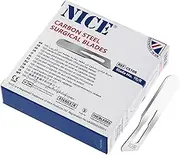 100pcs 10R Carbon Steel Blade - Box Set - Butter Blade Sterile Surgical Art Craft Sculpting Wax Cutting Dermaplaning Dermal Vellus Hair Precision Knife Exacto Hobby Scrapbooking Carving