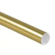 Gold Mailing Tubes with Caps, 2" x 12", Pack of 50, for Shipping and Storing