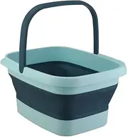 Folding Foot Spa Pedicure Bath Massage Tub Collapsible Bucket Feet Basin Therapy Luxury Rubber Foot Bath Bucket Tub Pedicure Foot Soak tub Bath (Green)