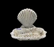 Sea Shell Cast Iron Fan Shell Soap Dish Vintage Style Nautical Beach Coastal