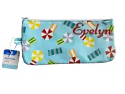 New Personalised Beach Theme Print Zip Medium Single Zip Pencil Case 15.5 x 33cm