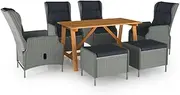 7 Piece Garden Dining Set Light Grey Patio Bar Sets