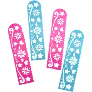 Flower Heart and Stars Tracer Rulers (Pack of 4)