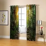 Blackout Curtains for Bedroom Forest Staircase 2 x W75cm x D166cm Thermal Insulated Blackout Curtains Heat and Full Light Blocking Curtains Window Drapes for Living Room 2 Panels Set