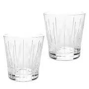NEW LALIQUE CRYSTAL LOTUS DEW & DROPS TUMBER PAIR #10728200 BRAND NIB SAVE$ F/SH