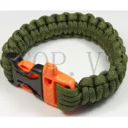 550 Paracord Parachute Cord Military Survival Bracelet Tool Camping Whistle #2