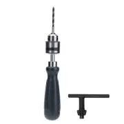 Hand Drill Carbon Steel Manual Crank Drill With Chuck Key And 5pcs Drill