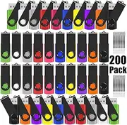 EASTBULLUSB Flash Drive Bulk 2GB 200 Pack with Lanyards USB 2.0 Thumb Drive Bulk Memory Stick USB Mass Storage