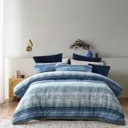 Bianca Amata Blue Cotton Sateen Quilt Cover Set (Single, Double, Queen, King, Super King)