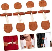 BESPORTBLE 4 Pairs Decorative Horn Toggle Buttons for Coats Cardigan Fasteners Retro Clothing Accessories Stylish Coat Buttons for Upgrading Outfits