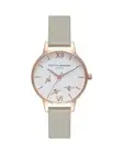 Olivia Burton Big Bee Grey Leather Watch Rose Gold OB0B16CH03AC Women Gray