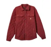 NWT Brixton Men's Cass Quilted Fleece Jacket Mahogany Large L