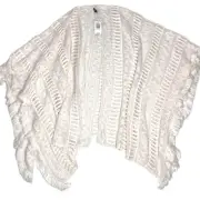 Torrid Open Knit Fringe Ruana Wrap Womens + OS Coastal Cowgirl Boho Chic Summer