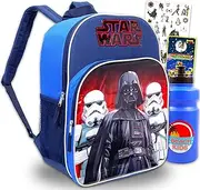 [Disney] Star Wars Backpack for Boys - Star Wars School Backpack Bundle with Darth Vader 16" Backpack, Water Bottle, Stickers, More | Darth Vader School Set, Multicolor, Star Wars Backpack School, Darth Vader