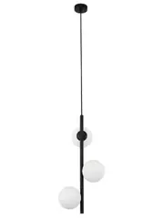 Helix 3 Light Pendant in Black with Frosted Opal Glass