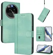 Compatible with Oppo Find X6 Pro 5G Flip Kickstand Case Cover,Compatible with Oppo Find X6 Pro 5G Magnetic Closure Wallet case Green2