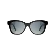 Chanel Square Sunglasses Acetate Glass Pearls & Black Frame Grey Polarized Gradi