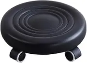 Folpus Low Height Rolling Stool Low Rolling Seat with Swivel Caster Sturdy 360°Swivel Rotating Foot Rest for Salon Pedicure Manicure, Black