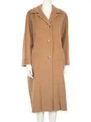 Beige Virgin Wool Long Coat