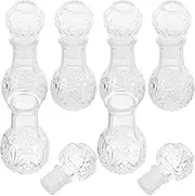 MOTHNUR 6 Pcs Glass Bottles for Liquor Transparent Wine Decanter Aerator with Stopper for Home Bar Compact and Portable for Wine Tasting and Parties