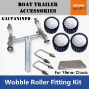 Trojan Boat Trailer Wobble Rollers + Quad Roller Bracket + Mount Plate 76mm Rail