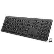 2.4G Wireless Keyboard Stainless Steel Ultra Slim Full Size Keyboard with Num...