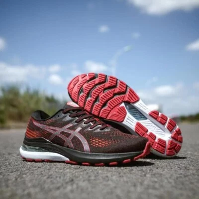 Free Transport! Asics Gel-Kayano 28 Mens Running Shoes Black and Red