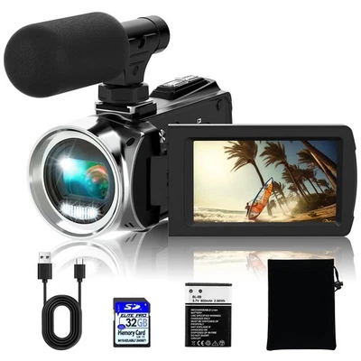 Video Camera Camcorder FHD 2.7K 36MP Vlogging Camera for YouTube Video Record...