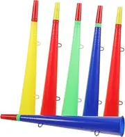 JOINPAYA Loud Plastic Trumpets for Sports Game 6pcs Bright Game Horns for Sports Fans Trumpet Random
